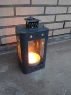 Metalen windlicht - kaarslantaarn, LxBxH= 15x12x29 cm, izgst, Gebruikt, 25 tot 50 cm, Ophalen of Verzenden, Metaal