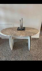 Marmeren salon tafel, Huis en Inrichting, Tafels | Salontafels, Ophalen, Zo goed als nieuw, Minder dan 50 cm, Ovaal