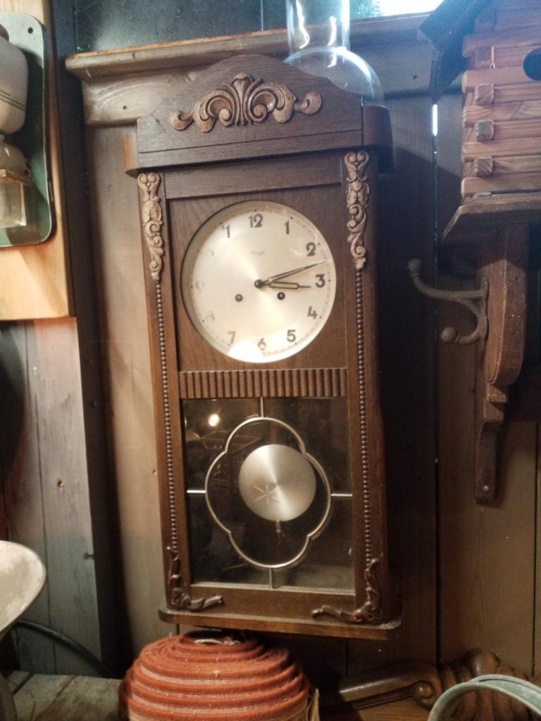 Oude Houten Hangklok - 70x30x16cm, Antiek en Kunst, Antiek | Klokken, Ophalen