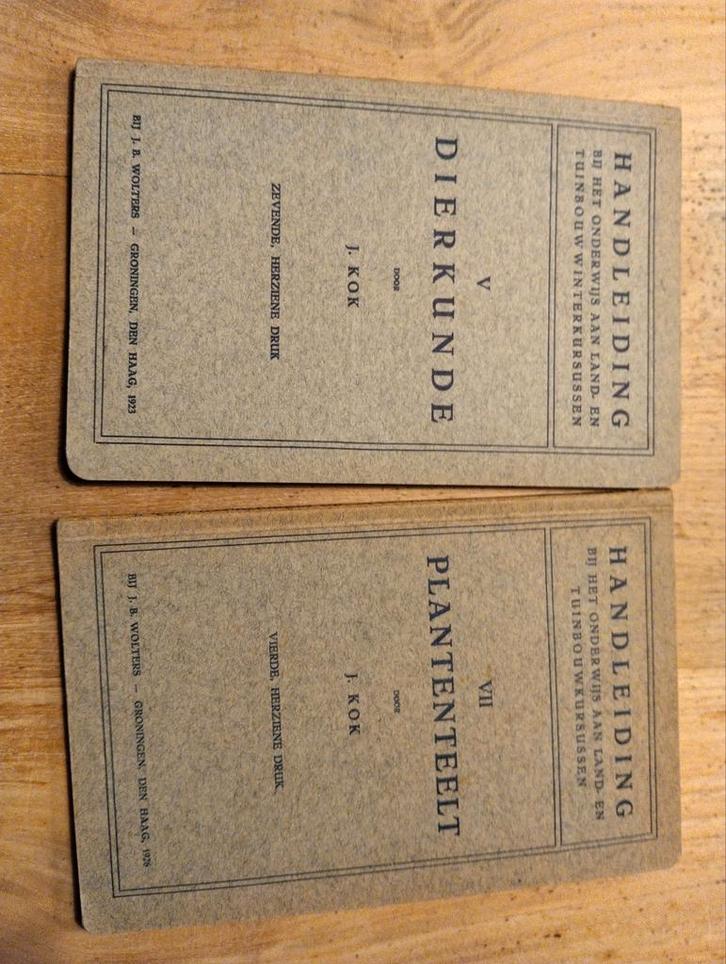 Oude schoolboekjes J. Kok - Land- en Tuinbouwkursussen, Antiek en Kunst, Antiek | Boeken en Bijbels, Ophalen of Verzenden