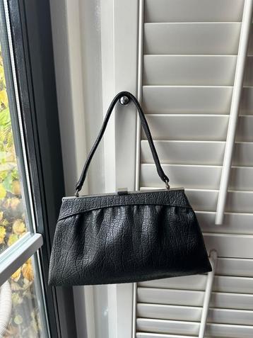 Vintage - Handtas - Zwart - Knipsluiting - 34 x 21 cm beschikbaar voor biedingen