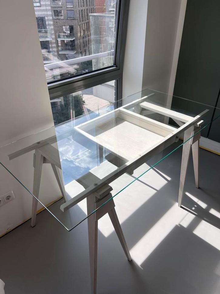 Design House Stockholm | Arco Bureau | Wit / Glas | Topstaat, Huis en Inrichting, Bureaus, Gebruikt, Bureau, Ophalen