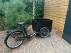 Zwarte bakfiets, Fietsen en Brommers, Fietsen | Bakfietsen, Ophalen, Gebruikt, Huif, 2 kinderen