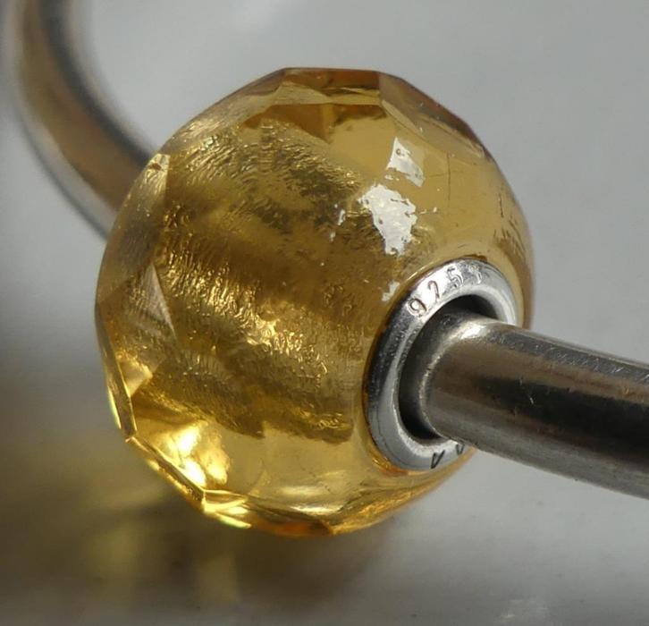 Trollbeads GELE PRISMA, Sieraden, Tassen en Uiterlijk, Bedels, Zo goed als nieuw, Trollbeads, Glas of Kristal, 1 bedel, Verzenden