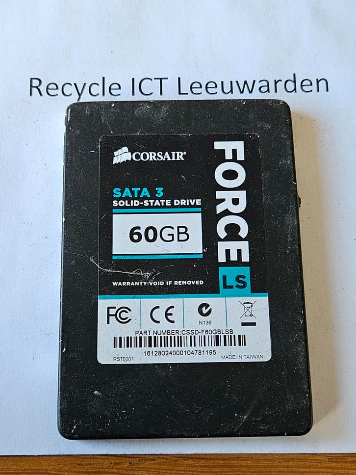 Corsair 60gb laptop ssd hdd hardeschijf, Computers en Software, Harde schijven, Gebruikt, Laptop, Intern, SSD, SATA, Ophalen of Verzenden
