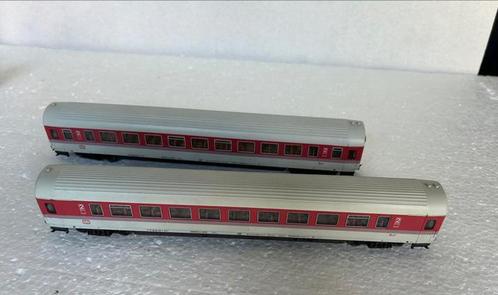 Fleischmann 2X 5112K/5184K H0 Personenrijtuig 2e klasse DB, Hobby en Vrije tijd, Modeltreinen | H0, Zo goed als nieuw, Wagon, Gelijkstroom