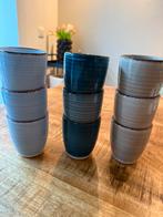 Negen koffiekopjes HK living style/Azur/Tavola, Huis en Inrichting, Ophalen, Keramiek, Zo goed als nieuw, Overige stijlen