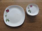 Gebaksstel Fashion Rose England, Ophalen of Verzenden, Gebruikt, Porselein, Bord of Schaal