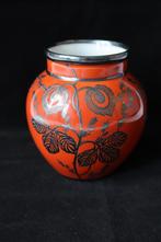 Antiek Hutschenreuther zilver overlay vase 1930, Antiek en Kunst, Ophalen of Verzenden