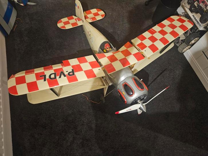 Prachtige dubbeldekker RC vliegtuig ( 55cc 2tact ), Hobby en Vrije tijd, Modelbouw | Radiografisch | Vliegtuigen, Zo goed als nieuw