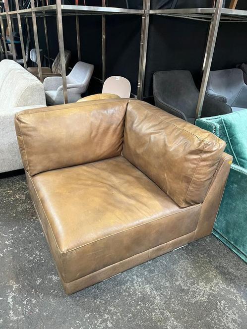 Bruine lederen Hoek Sofa - Timothy Oulton, Huis en Inrichting, Banken | Sofa's en Chaises Longues, Zo goed als nieuw, Ophalen