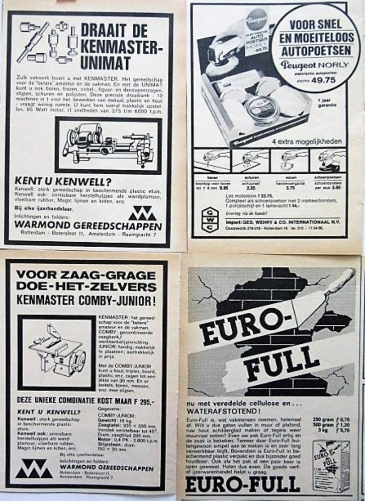33 vintage advertenties reclames behang verf klussen 63-66, Verzamelen, Merken en Reclamevoorwerpen, Gebruikt, Reclamebord, Verzenden