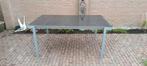 Tuintafel marmeren blad met metalen onderstel tafel, Tuin en Terras, Tuintafels, Ophalen, Gebruikt, Rechthoekig, Overige materialen