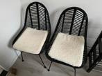 Rotan eetkamerstoelen, Huis en Inrichting, Ophalen, Gebruikt, Twee, Zwart