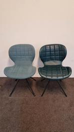 Set van 6 eetkamerstoelen blauw, Ophalen, Zo goed als nieuw, Blauw