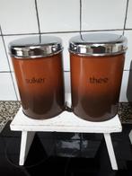 BRABANTIA BRUINE VOORRAADBUSSEN SUIKER EN THEE, Verzamelen, Blikken, Ophalen of Verzenden, Zo goed als nieuw, Overige
