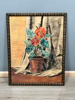 Bloemstilleven aquarel door A.G. Groenhuis, Antiek en Kunst, Ophalen of Verzenden