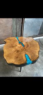 Epoxy boomstamtafel salontafel, Ophalen, 50 tot 100 cm, Rond, Zo goed als nieuw