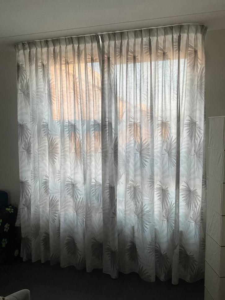 5 gordijnen, kamerhoog, kant en klaar, Huis en Inrichting, Stoffering | Gordijnen en Lamellen, Zo goed als nieuw, 200 cm of meer