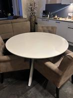 Hoogglans witte eettafel, Ophalen, Rond, Zo goed als nieuw, Vier personen