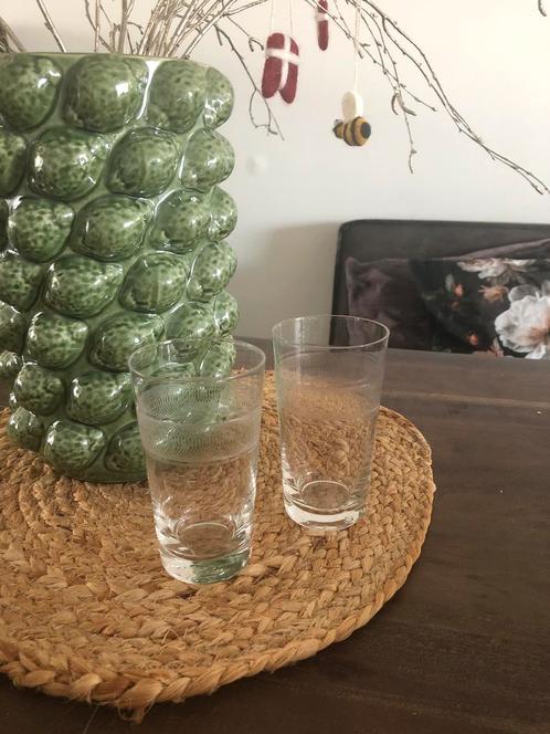 💝 ART DECO ROYAL LEERDAM guilloche geslepen waterglas, Antiek en Kunst, Antiek | Glas en Kristal, Ophalen of Verzenden