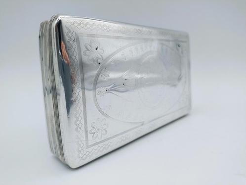 Zilveren tabaksdoos, E. Denekamp, Schoonhoven, 1838, Antiek en Kunst, Antiek | Goud en Zilver, Zilver, Verzenden