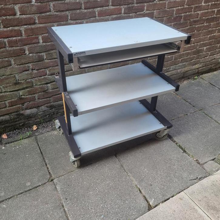 Metalen Werktafel/Karretje met Uitschuifblad, Huis en Inrichting, Woonaccessoires | Kapstokken, Gebruikt, Overige typen, Minder dan 100 cm