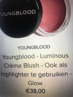 Youngblood Luminous Crème Blush luxe 38,- = 9,50, Wangen, Overige kleuren, Nieuw, Ophalen of Verzenden