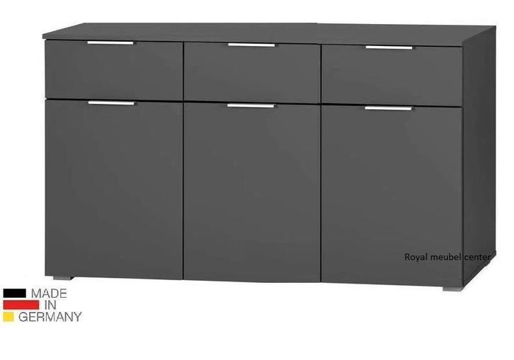 Dressoir Alaska wit-Grijs-eiken breedte 140 cm-SALE, Huis en Inrichting, Kasten | Dressoirs, Nieuw, 100 tot 150 cm, 25 tot 50 cm