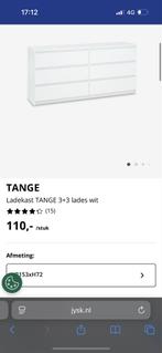 Jysk TANGE Ladekast - 6 Lades - Wit, Kunststof, 100 tot 150 cm, Ophalen of Verzenden, Zo goed als nieuw