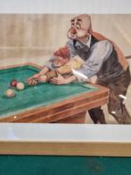 schilderij tekening prent biljarten berkenbusoh, Ophalen of Verzenden