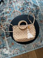 Stijlvolle rieten handtas - Ibiza stijl, Sieraden, Tassen en Uiterlijk, Ophalen of Verzenden, Zo goed als nieuw, Beige, Handtas
