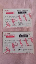 Twee tickets Rene Froger Rijnhal Arnhem 1 april 2000., Twee personen