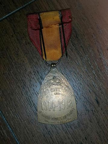 WO1 Belgische medaille 1914-1918  beschikbaar voor biedingen