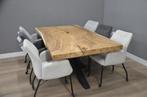 Suar boomstamtafel 200 cm – BT 977 – 2 meter boomstamtafel, 100 tot 150 cm, Ophalen of Verzenden, Vijf personen of meer, Metaal