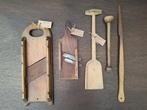 Oude koolsnijder, groenteschaaf en houten keukengereedschap, Antiek en Kunst, Ophalen of Verzenden