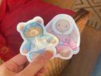 Handgemaakte Jellycat stickers snowsuit bear & bunny, Ophalen of Verzenden, Nieuw, Meerdere stickers