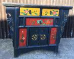 Chinese kast 3 lades chinees oosters handbeschilderd, Gebruikt, 100 tot 150 cm, Ophalen of Verzenden, https://verburgtvintage.nl/#contact