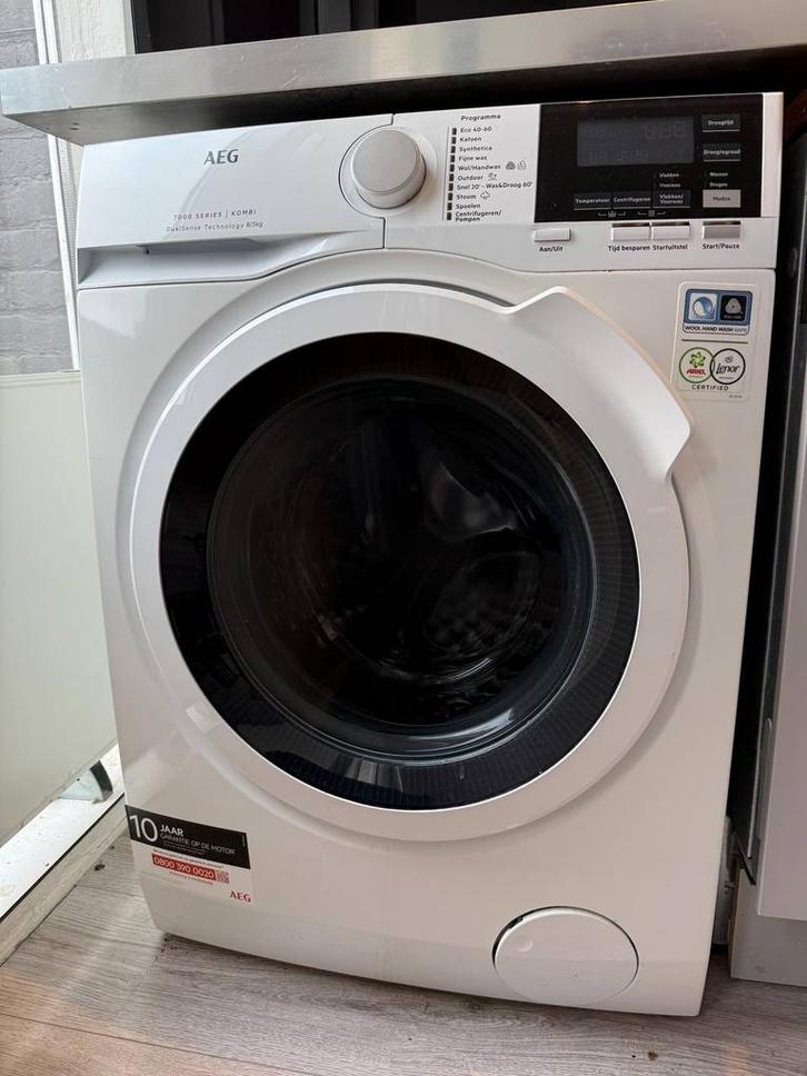 AEG 7000 Series DualSense Washer-Dryer (8kg wash / 5kg dry)., Witgoed en Apparatuur, Wasmachines, Gebruikt, Voorlader, 8 tot 10 kg