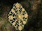 1001 Antieke Bewerkte zilveren broche met Roos diamant, Met edelsteen, Ophalen of Verzenden, Zo goed als nieuw, Zilver