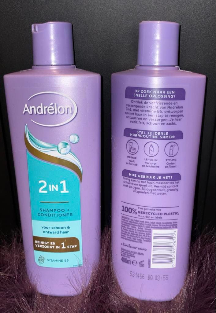 Andrélon 2-in-1 shampoo + conditioner (4 flessen, 400 ml), Ophalen of Verzenden, Nieuw, Shampoo of Conditioner
