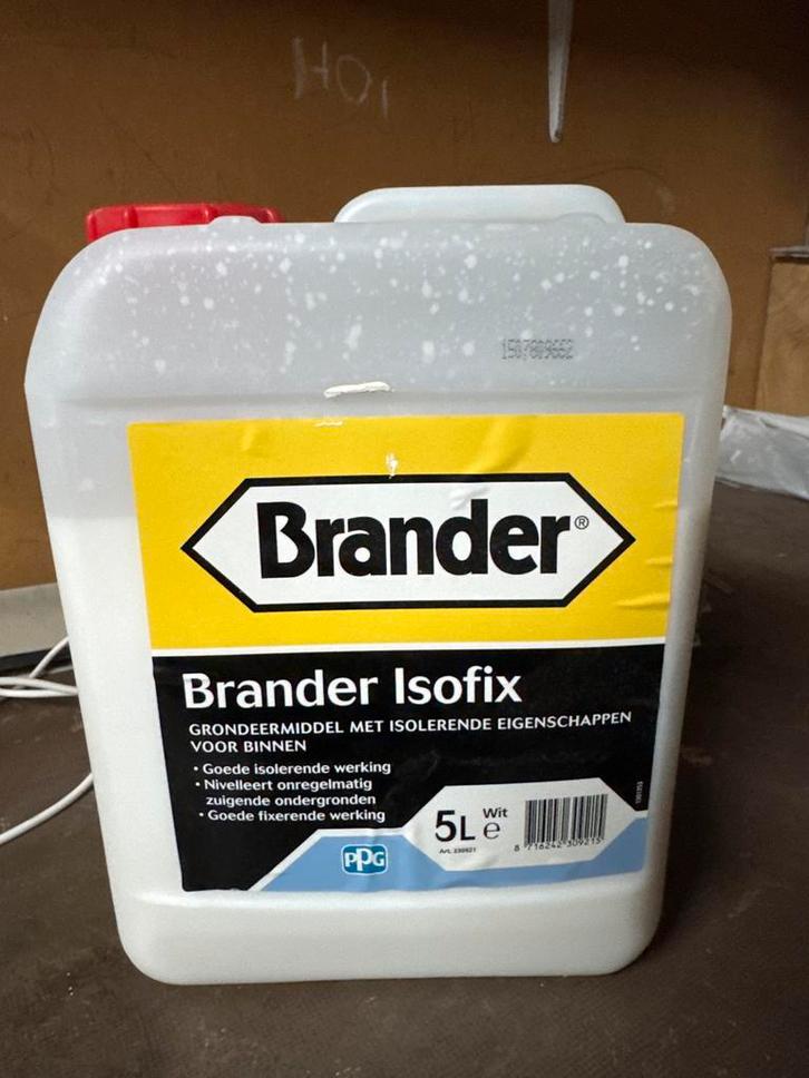 Brander Isofix Grondverf 5L, Doe-het-zelf en Verbouw, Verf, Beits en Lak, Gebruikt, Verf, Minder dan 5 liter, Wit, Ophalen