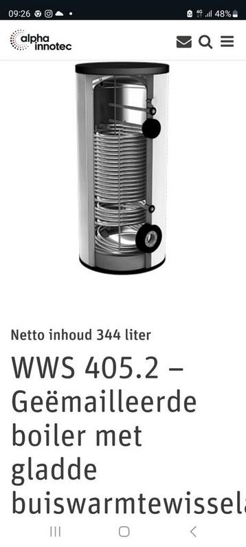 AIT Hygiëne Boiler WWS 405.2 Tapwater Buffer Alfa Innotec beschikbaar voor biedingen
