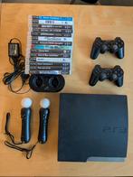 PS3 Console met Games en Controllers, Ophalen of Verzenden, Gebruikt, Met 2 controllers, Met games