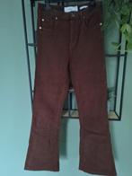 Ribbroek flared pijp mt 38, Kleding | Dames, Broeken en Pantalons, Maat 38/40 (M), Bruin, Zo goed als nieuw, Bershka