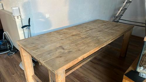 Houten eettafel tuintafel stijgerhout grenen 2.20m x 94 cm, Huis en Inrichting, Tafels | Eettafels, Gebruikt, 50 tot 100 cm, 200 cm of meer