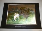 mooie plaat met koe en kalfje, Ophalen of Verzenden, Zo goed als nieuw, Beeldje of Figuurtje