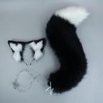Zwarte Vossenstaart En Oren Furry Fursuit Fur Vos Staart, Hobby en Vrije tijd, Verzenden, Nieuw
