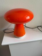 Vintage Oranje glas paddestoel lamp jaren 60/70, Vintage, Ophalen of Verzenden, Minder dan 50 cm, Glas