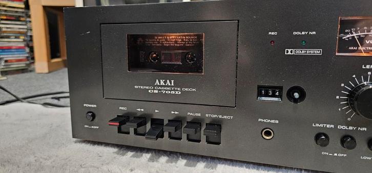 Akai CS-705D Kassettedeck - Vintage Topklasse!, Audio, Tv en Foto, Cassettedecks, Enkel, Akai, Tiptoetsen, Tape counter, Ophalen of Verzenden